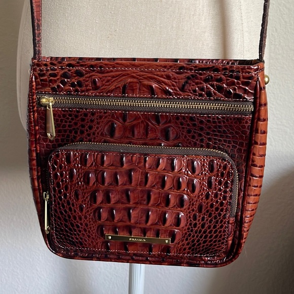 Brahmin Bags New Brahmin Tilda Brown Leather Croc Embossed Front